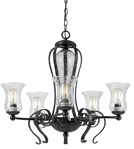 60W X 5 Metal 5 Light Chandelier (Edison Bulbs Not Included) - Eternity