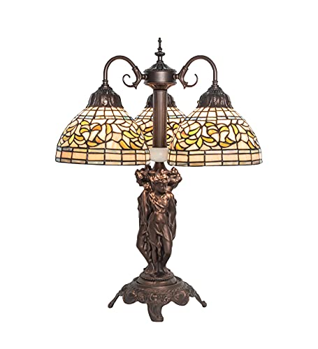 23Inch High Tiffany Turning Leaf Table Lamp