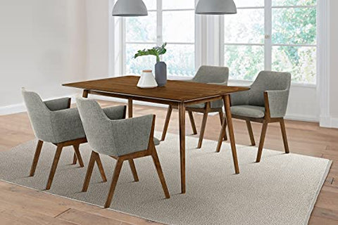 Armen Living Westmont and Renzo 5 Piece Dining Set, 59&#34; Rectangular, Charcoal/Walnut Wood