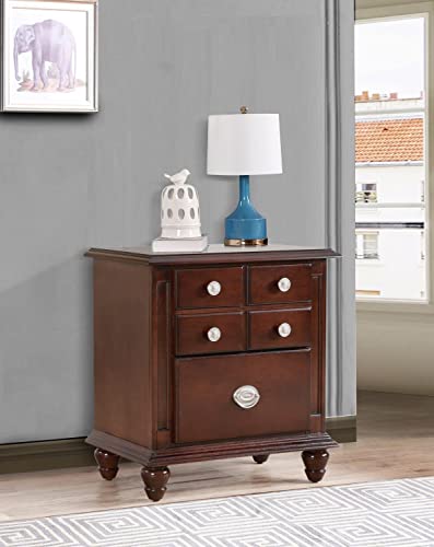 Summit 5-Drawer Cappuccino Nightstand (27 in. H x 16 in. W x 24 in. D)