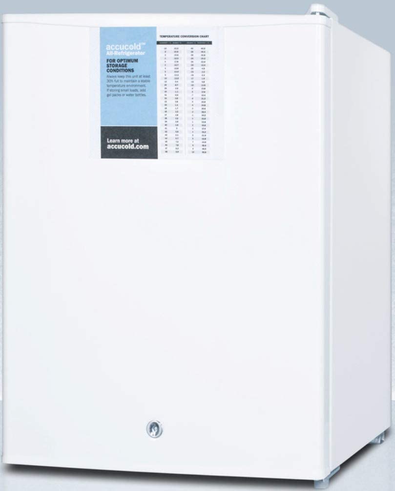 Summit Appliance FF28LWHPRO Compact All-Refrigerator in White with Automatic Defrost, Digital Thermostat, Internal Fan, Lock and Probe Hole for User-installed Monitoring Equipment