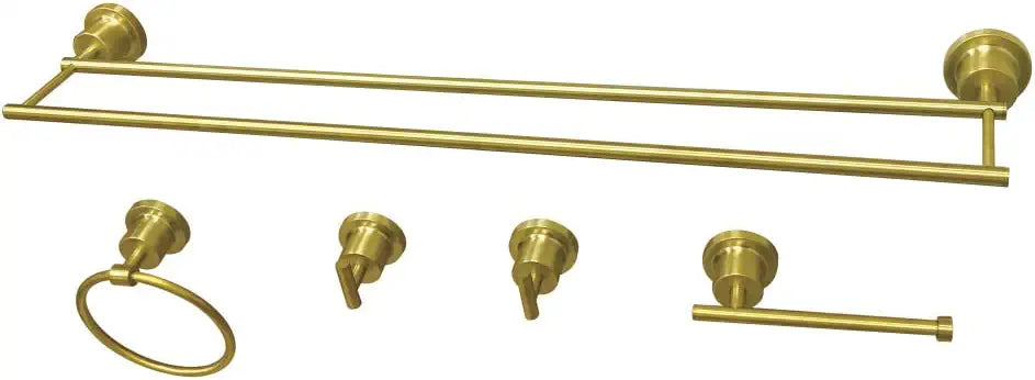 Kingston Brass BAH821330478SB Concord 5-Piece Bathroom Accessory Set, Brushed Brass