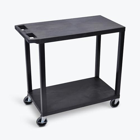 32 in. x 18 in. Cart - Two Flat Shelves - Black