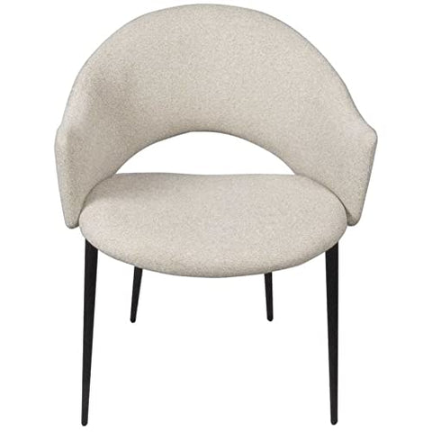 Ouuuhlala Puff Paste Harmony Ivory Upholstery Dining Chair with Conic Legs (Set of 2)