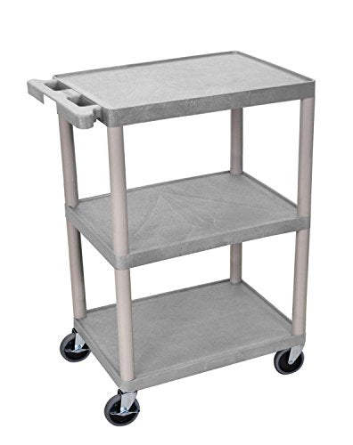 Utility Cart - 3 Shelves Structural Foam Plastic - Gray
