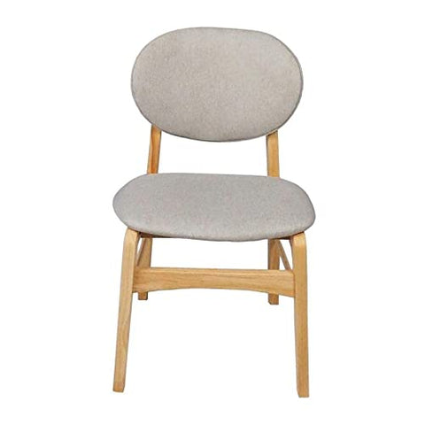 Ouuuhlala Lily Light Grey Rubber Wood Fabric Dining Chair with Natural Leg (Set of 2)