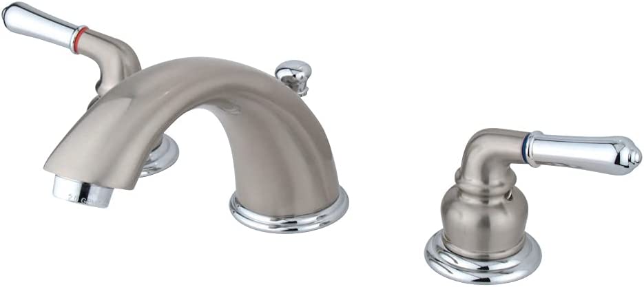 Kingston Brass KB962 Magellan Widespread Bathroom Faucet, 8-Inch Adjustable Center, Polished Brass