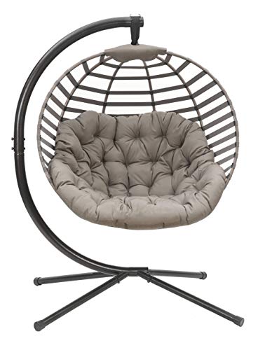 Hanging Ball Chair w/ Stand - Modern Sand