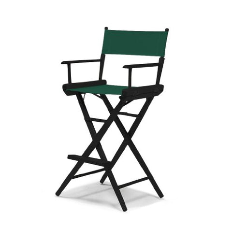 Telescope Casual World Famous Bar Height Director Chair With Black Finish and Forest Green Fabric