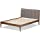 Baxton Studio Ember Mid-Century Dark Grey Fabric and Medium Brown Finish Wood King Size Platform Bed