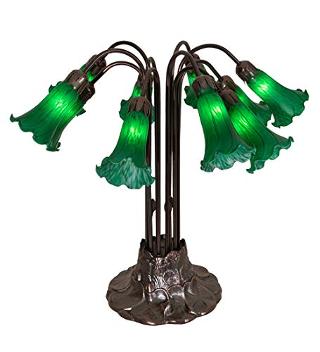22InchH Green Pond Lily 10 LT Table Lamp