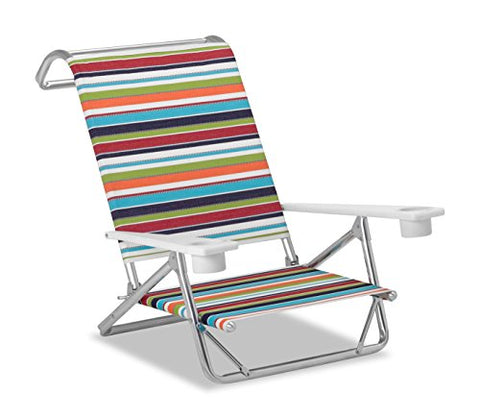 Telescope Casual Original Mini-Sun Chaise Folding Beach Arm Chair With Marine Grade Polymer Arms With Cup Holders With Isla Fabric