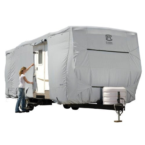 Classic Accessories PermaPRO Lightweight Ripstop and Water Repellent Cover, for 38&#39; - 40&#39; Travel Trailers, 80-327-221001-RT , Grey