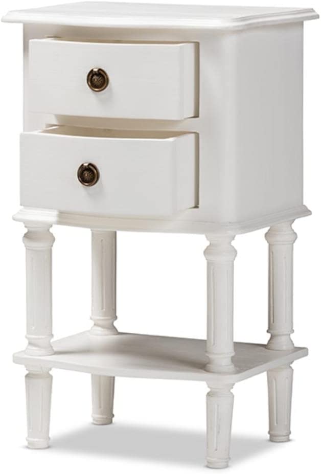 Baxton Studio Audrey Country Cottage Farmhouse 2-Drawer Nightstand