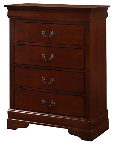 Louis Phillipe Cherry 4 Drawer Chest of Drawers (31 in L. X 16 in W. X 41 in H.)
