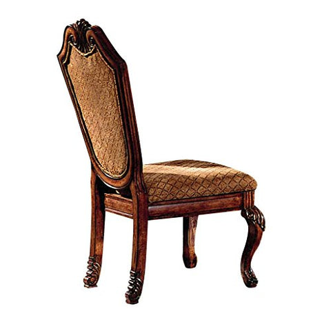 Acme Furniture Chair, Fabric &amp; Cherry