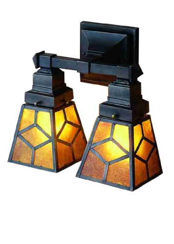 12Inch Wide Diamond Craftsman 2 Light Wall Sconce