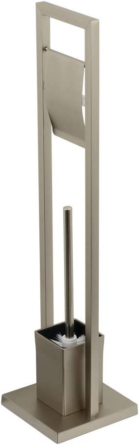 Kingston Brass SCC8348 Edenscape Pedestal Toilet Paper Holder with Toilet Brush Holder, Brushed Nickel