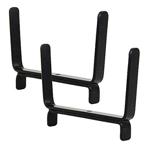 Achla Designs BGK-14 Flower Box Deck, 2 x 6 Railing Brackets, for 2 x 6 inch, Black