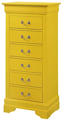 Louis Phillipe Yellow 7 Drawer Chest of Drawers (22 in L. X 16 in W. X 51 in H.)