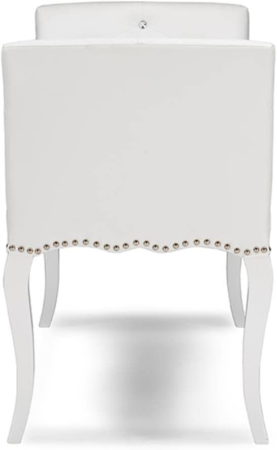 Baxton Studio Wholesale Interiors Kristy Modern &amp; Contemporary Faux Leather Classic Seating Bench, White