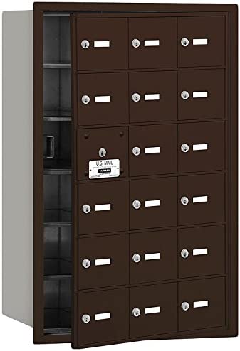 Salsbury Industries 3618ZFP 4B Plus Horizontal Mailbox with Master Commercial Lock, 18 A Doors 17 Usable, Front Loading, Private Access, Bronze