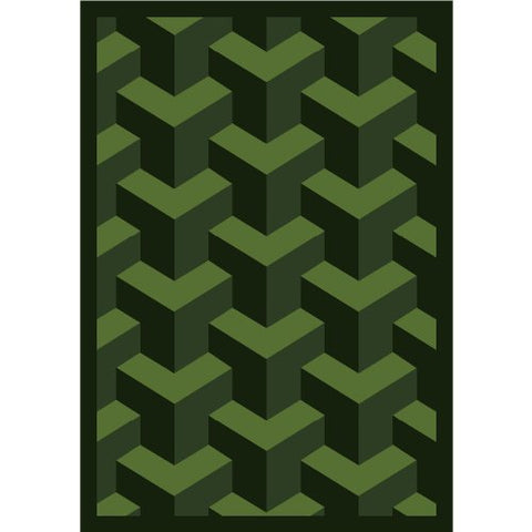 Joy Carpets Kaleidoscope Rooftop Whimsical Area Rugs, 92-Inch by 129-Inch by 0.36-Inch, Emerald