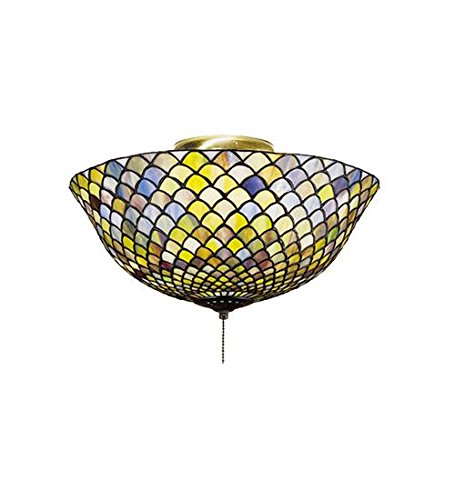 16 inches W Tiffany Fishscale Flushmount