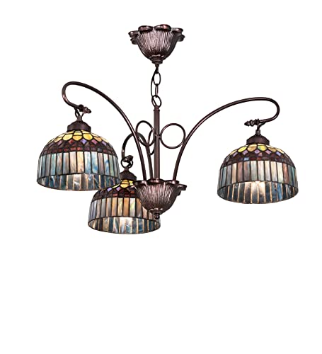 28Inch Wide Tiffany Candice 3 Light Chandelier