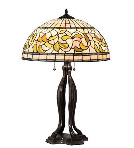30 inches High Tiffany Turning Leaf Table Lamp