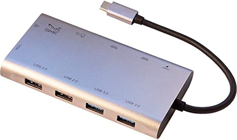 SMK-Link USB-C 100W Mini Docking Station with Multi-Stream Triple Video - for Notebook - 100 W - USB 3.1 Type C - 5 x USB Ports - Network (RJ-45) - HDMI - VGA - Wired (VP6950)