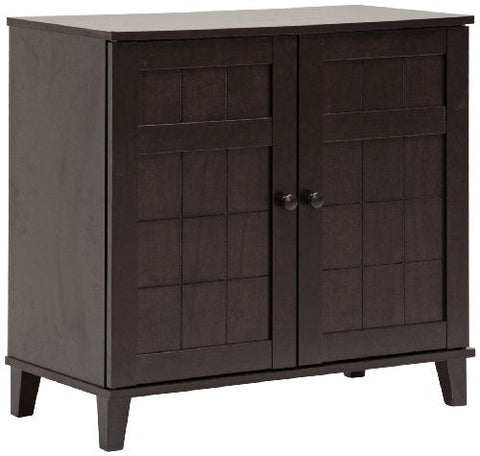 Baxton Studio Glidden Dark Brown Wood Modern Shoe Cabinet (Short)