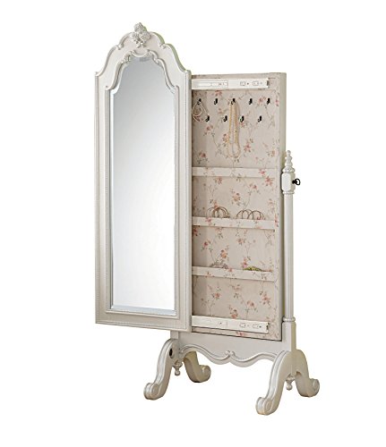 ACME Furniture Edalene 30520 Cheval Jewelry Armoire, Pearl White
