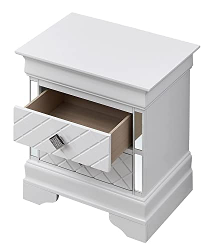 Verona 2-Drawer Silver Nightstand (24 in. H x 16 in. W x 21 in. D)