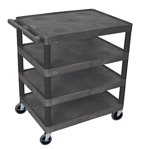 Four Flat-Shelf Structural Foam Plastic Cart -