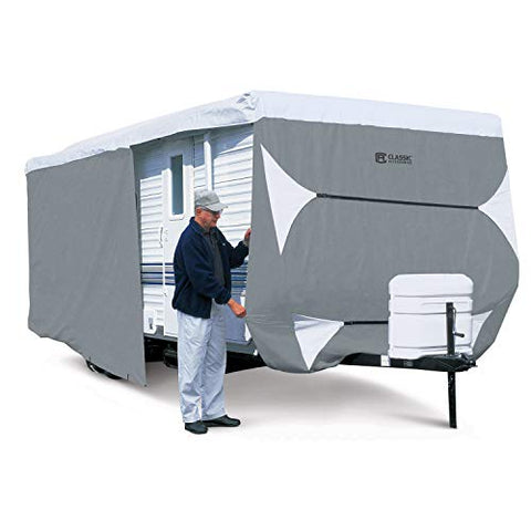 Classic Accessories Over Drive PolyPRO3 Deluxe Travel Trailer Cover or Toy Hauler Cover, Fits 38&#39; - 40&#39; RVs (80-357-223101-RT) , Grey