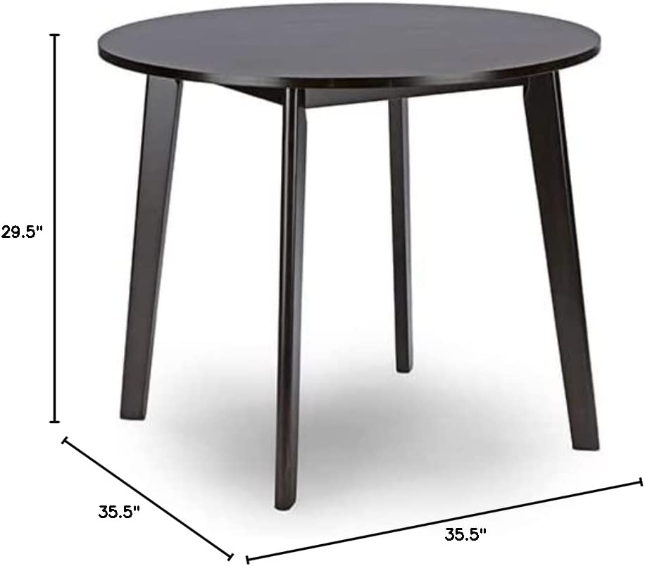 Baxton Studio Debbie Mid-Century Round Dining Table, Dark Brown