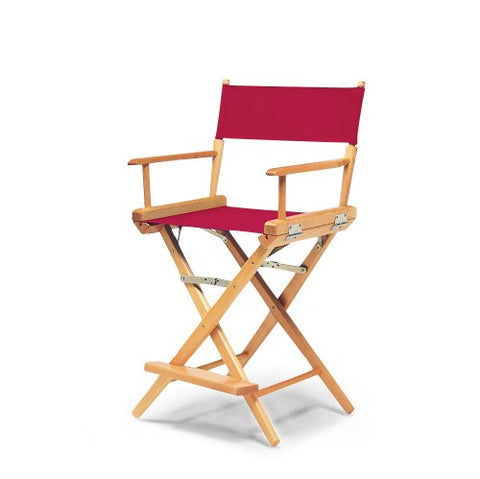 Telescope Casual World Famous Balcony Height Director Chair With Varnish Finish and Red Fabric
