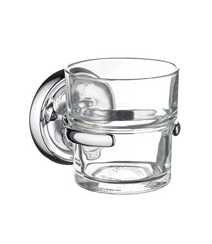 VILLA HOLDER WITH GLASS TUMBLER POLISHED CHROME