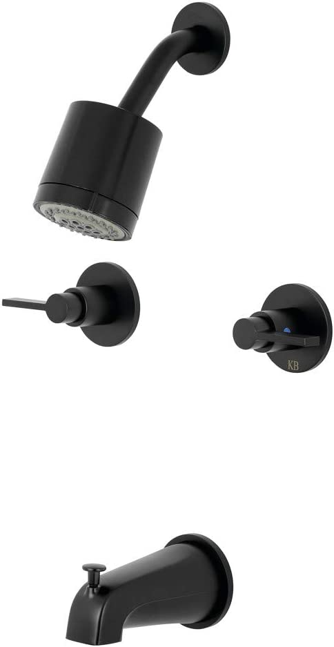 Kingston Brass KBX8140NDL NuvoFusion Tub and Shower Faucet, Matte Black