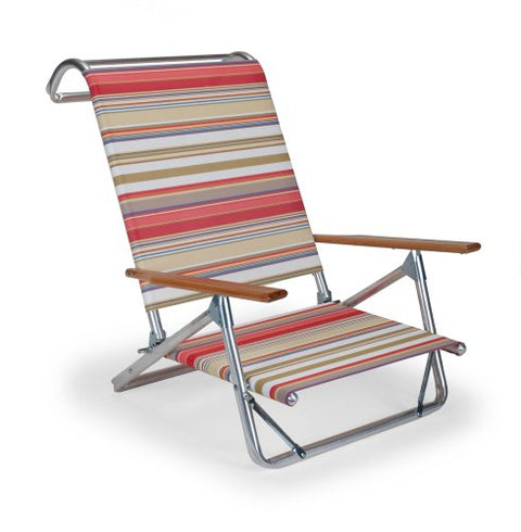 Telescope Casual Original Mini-Sun Chaise Folding Beach Arm Chair With Fiesta Fabric