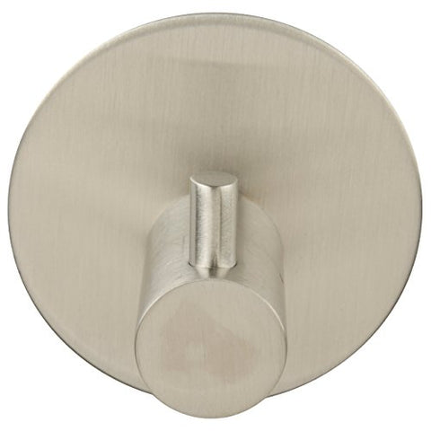 SELFAD-HESIVE SINGLE HOOK BRUSHED STAINLESS STEEL