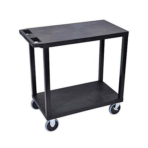 32 in. x 18 in. Cart - Two Flat Shelves - Black