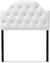 Baxton Studio Morris Modern and Contemporary White Faux Leather Upholstered Button-Tufted Scalloped Twin Size Headboard
