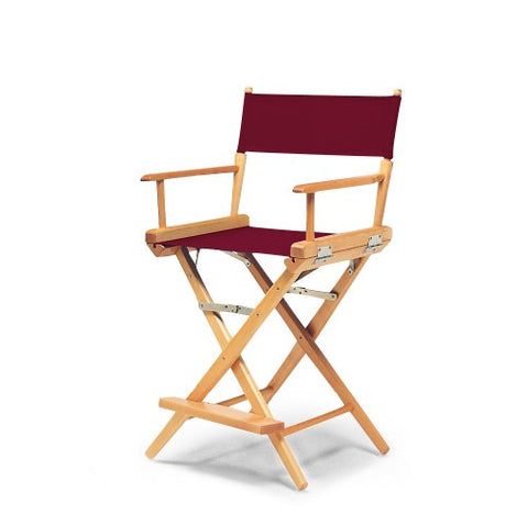 Telescope Casual World Famous Balcony Height Director Chair With Varnish Finish and Burgundy Fabric