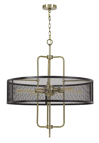 60W X 6 Leiden Metal Chandelier With Mesh Shade (Edison Bulbs Are Not included)