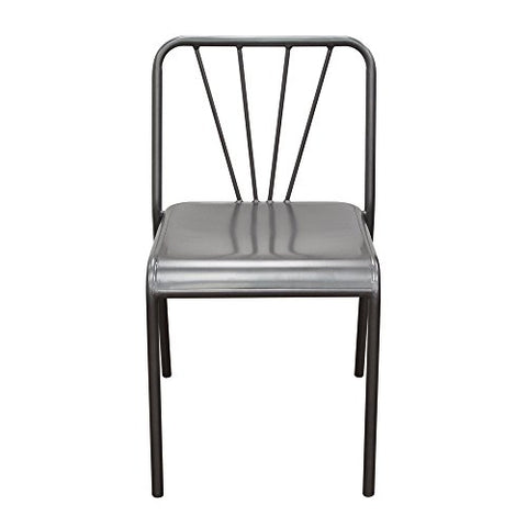 Set of (2) Mercer Vintage Metal Dining Chair in Gun Metal Grey Finish by Diamond Sofa