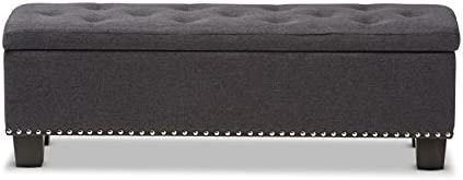 Baxton Studio Hannah Storage Bench in Dark Gray