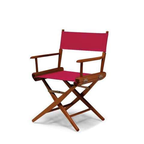 Telescope Casual World Famous Dining Height Director Chair With Walnut Stain Finish and Red Fabric