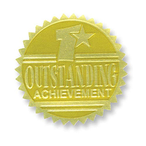 Hayes Gold Foil Embossed Seals, Academic Achievement, 54 Per Pack